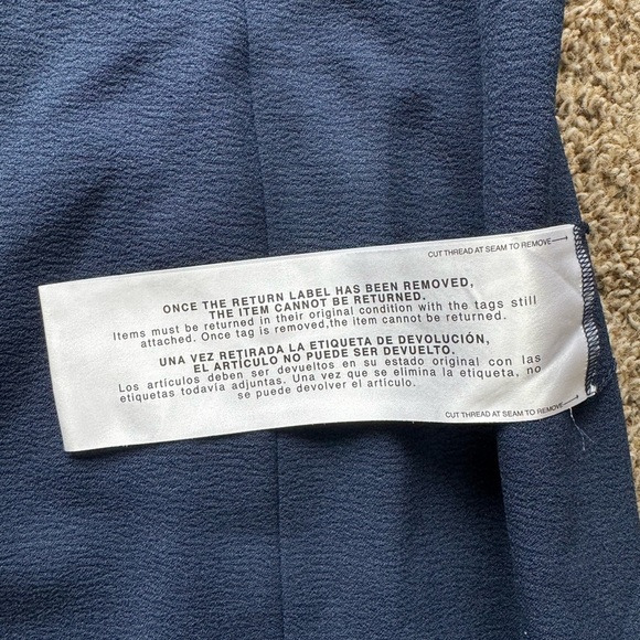 NWT Dress the Population Asymmetric Neck Short Sleeve Midi Dress Navy Size XL - Picture 2 of 5